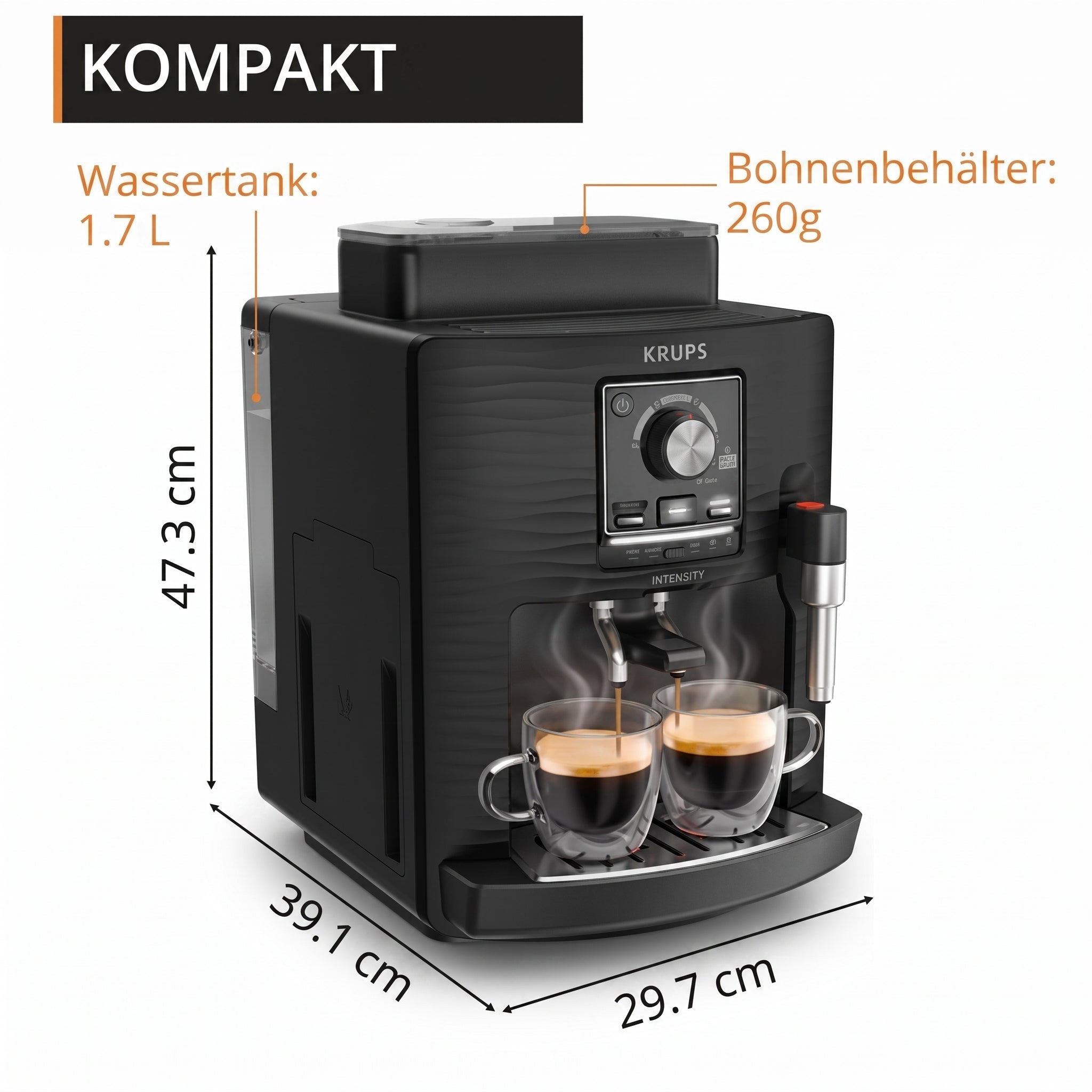 Krups Intensity EA5008 Schwarz – Kaffeevollautomat - Fnac-Cucina-Profi
